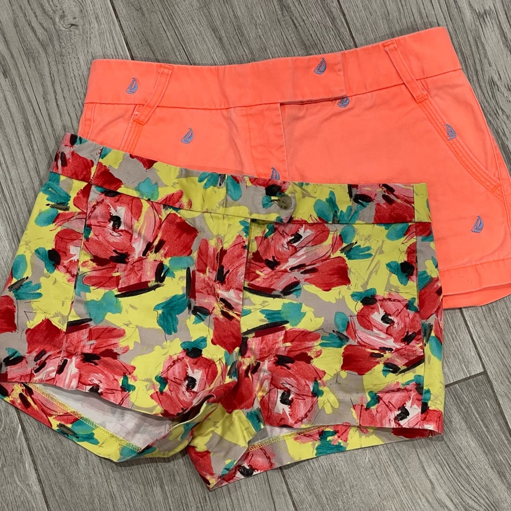 J. Crew Coral and Floral Women's Cargo Shorts